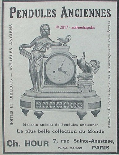 Publicite pendules anciennes - publicite,
