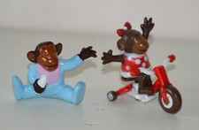 Lot 2 figurines publicitaire lessive singes chimpanzés OMO vintage