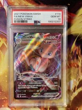 2021 POKEMON SWORD & SHIELD FUSION STRIKE #114/264 MEW VMAX FULL ART PSA 10
