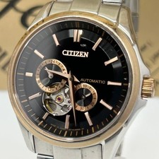 Citizen Collection NP1014-51E Ouvert Coeur St. Acier Noir Or Automatique Montre
