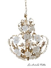 Lustre vintage en laiton doré