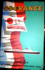 MARINE-PAQUEBOT FRANCE-GRAND PLAN COULEURS EN COUPE-1961-