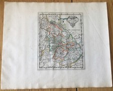 RARE CARTE "PARTIE OCCIDENTALE GDE SAXE" ALLEMAGNE ATLAS BRIET COULEURS BE 1653