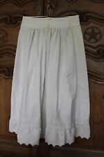 jupon ancien en piqué de coton nervuré-volant festonné