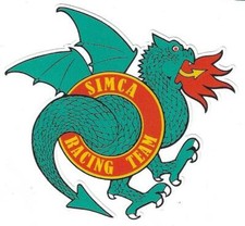  SIMCA RACING TEAM right Sticker droit vinyle laminé