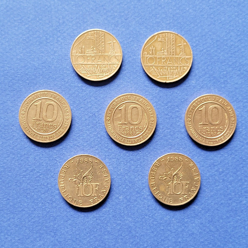 Lot 7pièces francs - lot, 10