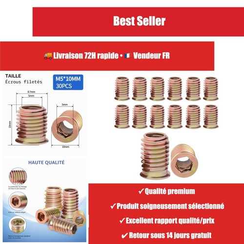 Inserts filetés bois 10 - bois, x