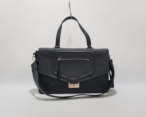 Furla sac main - cuir, noir
