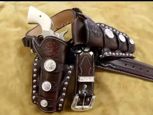 Gun holster belt - gun, leather