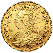 Louis XV - Gold Louis d'or aux lunettes 1728 A Paris Treasure of rue Mouffetard