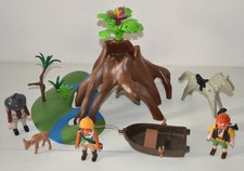 Lot Jouet décor PLAYMOBIL nature mangrove  4171 2007 aventure divers