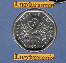 BU 1991 2 Francs Semeuse 1991 BU FDC 2500 Exemplaires Scellé provenant du coffre