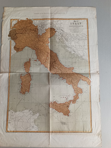 Carte antique italie suisse - italie, et