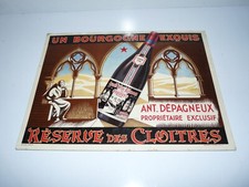 ancienne plaque plv pub carton grand vin réserve des cloitres antoine dépagneux