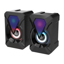 Haut-Parleurs Ordinateur Personnel 2.0 Speaker Gaming 3W Lumière Lens LED Pop-