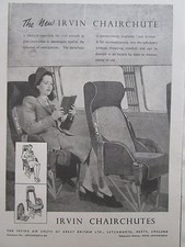 1/47 PUB IRVING AIR CHUTE IRVIN CHAIRCHUTE CIVIL AIRCRAFT PASSENGER ORIGINAL AD