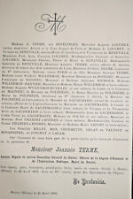 JOANNES TERME Sevelinges Louchet Willermoz Ranvier FAIRE PART Denice RHONE 1888