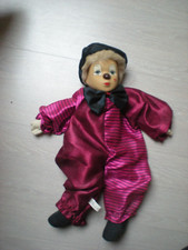 POUPEE CLOWN VINTAGE  AVEC TETE  EN PORCELAINE