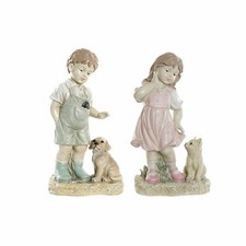 Figurine Décorative DKD Home Decor Bleu Rose Résine Enfant [26.5 x 16.5 x 44.