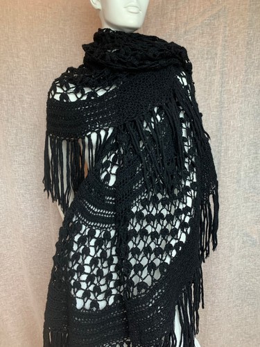 Grand chale noir vintage - grand,