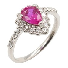 BIJOUX Bague Diamant Rubis Pt950 Rouge Platine Femme Occasion Taille US 6,25