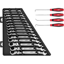 MILWAUKEE 144-Position Flex-Head Ratcheting Combination Wrench Set Metric with H