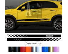 2 BANDES BAS DE CAISSE PORTES POUR FIAT 500X ABARTH AUTOCOLLANT STICKER BD500-44