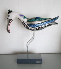 Sculpture Oiseau Tom's  Drag 38 cm hand made painted