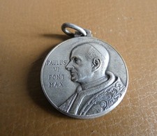 Médaille Pendentif Pape Paul VI Religion Vatican Vierge Marie et l'Enfant Jésus