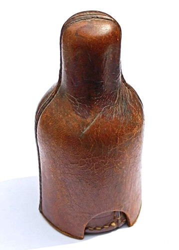 étui ancien cuir flacon - ancien,