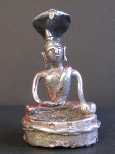Bouddha bronze argenté - en,