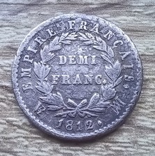 "500" Napoléon Ier , demi franc argent 1812 MA Marseille RARE