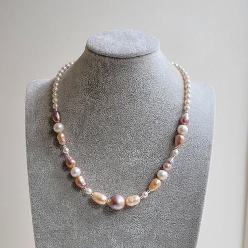 Collier argent perle de - argent, en