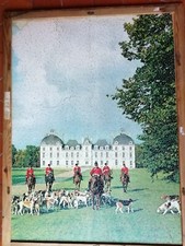 Puzzle bois 2000 p. Départ de la chasse château Cheverny. Vera Eddie Wilson ?