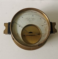 Ancien Ampèremètre En Laiton