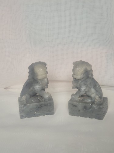 Paire sculpture pierre - de,