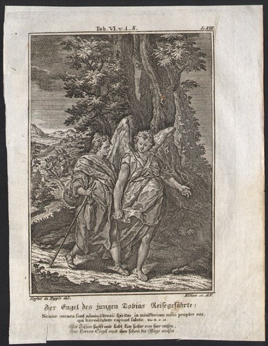 1720 gravure tobias tobie - tobias, et