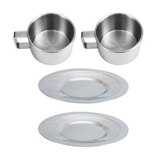  2 Sets Gobelet Inox Tasses Café Gobelets À Eau En Acier Inoxydable