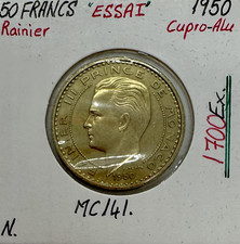 MONACO - 50 FRANCS 1950 (Rainier III) Monnaie en Cupro-Alu // ESSAI