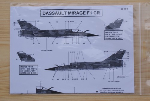 Decals dassault mirage f1cr - "dassault, f1cr"