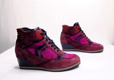 baskets  compensées GEOX en cuir bordeaux fuchsia pointure 37,5 EU