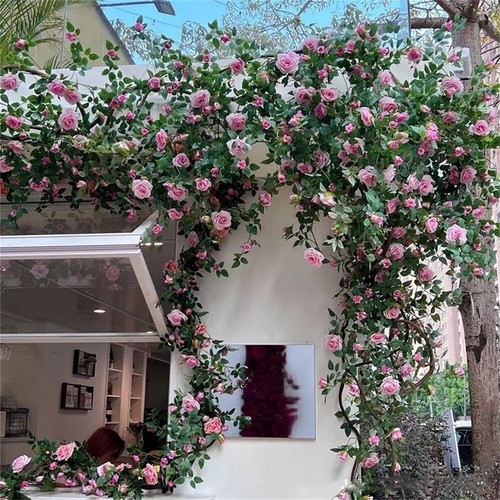 Guirlande fleurs roses - guirlande, de