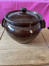 Ancienne petite casserole émaillée marron 