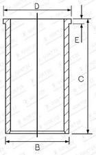 Chemise de cylindre demi sans