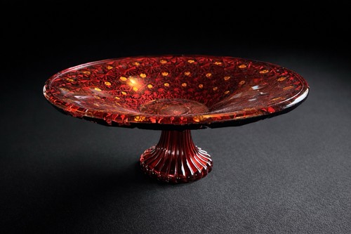 Coupe verre rouge rubis sur - coupe, en