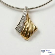 Pendentif 585 Or 14 Carats Avec Brillant Diamant 0,14