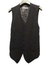 EMPORIO ARMANI Gilet Crêpe Pure Laine 100% Garçonne Oversize 38IT Comme NEUF S