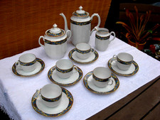 Service à café ancien porcelaine Limoges de Beranger Pradet époq 1920 Art déco