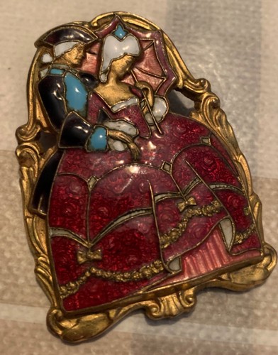 Broche art déco 1930 scène - broche,