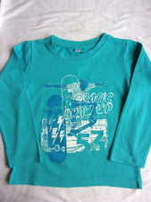 Réf.334 GARCON  T-SHIRT manche longue bleu fantaisie 100% coton  5 ans